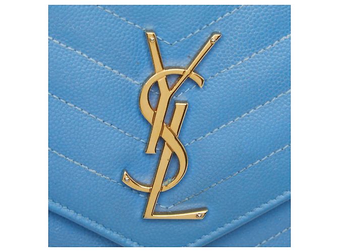 Borsa a tracolla portafoglio con catena Cassandra Envelope di Saint Laurent Blu D'oro - vista 6