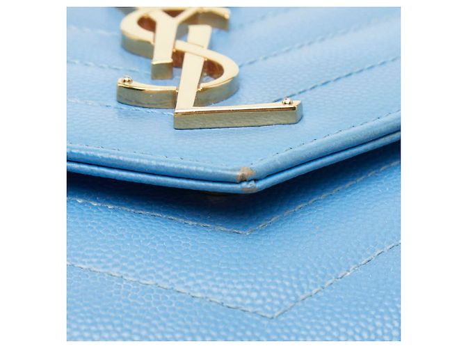 Borsa a tracolla portafoglio con catena Cassandra Envelope di Saint Laurent Blu D'oro - vista 7