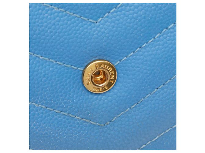 Borsa a tracolla portafoglio con catena Cassandra Envelope di Saint Laurent Blu D'oro - vista 8