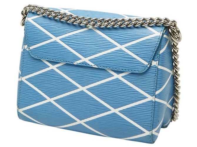 Bolso de hombro con cadena Louis Vuitton Epi Maltage Twist PM Blanco Azul - vista 2
