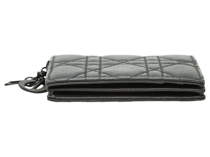 Tarjetero de cuero negro Christian Dior - vista 3