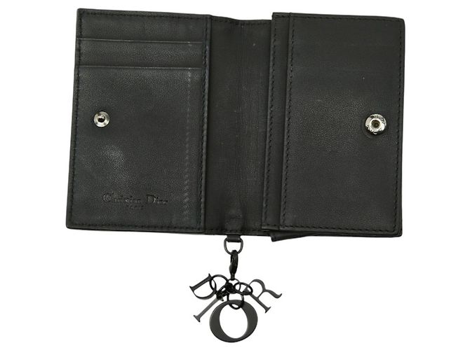 Tarjetero de cuero negro Christian Dior - vista 8