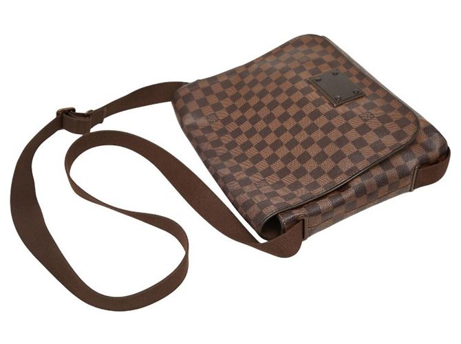 Borsa a tracolla Louis Vuitton Damier Brooklyn MM Marrone - vista 4