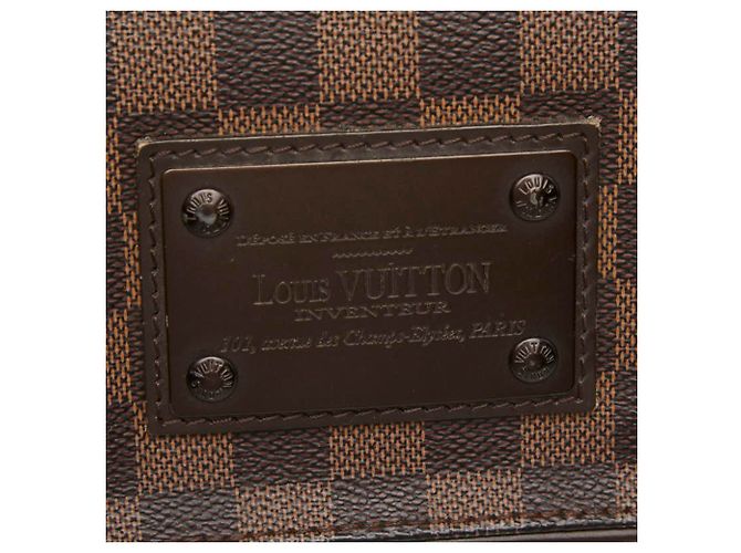 Borsa a tracolla Louis Vuitton Damier Brooklyn MM Marrone - vista 5
