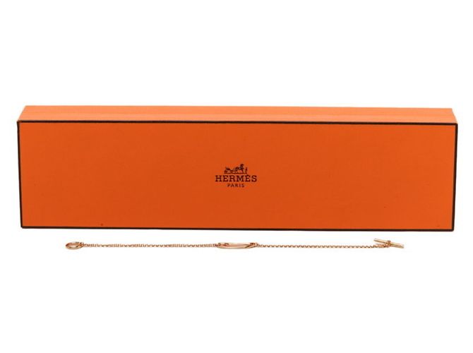 Hermès Bracciale con charm Hermes Chaine d'Ancre Mini Punk in oro rosa 18K - vista 6