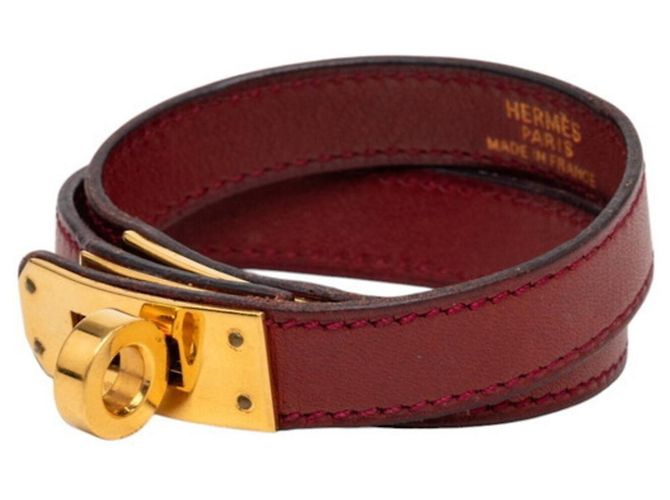 Hermès Pulsera Charm Kelly Double Tour Hermes Roja Burdeos - vista 2