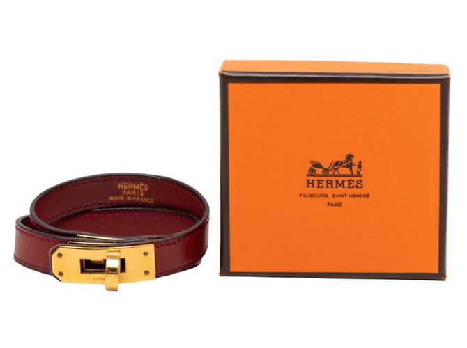 Hermès Pulsera Charm Kelly Double Tour Hermes Roja Burdeos - vista 8