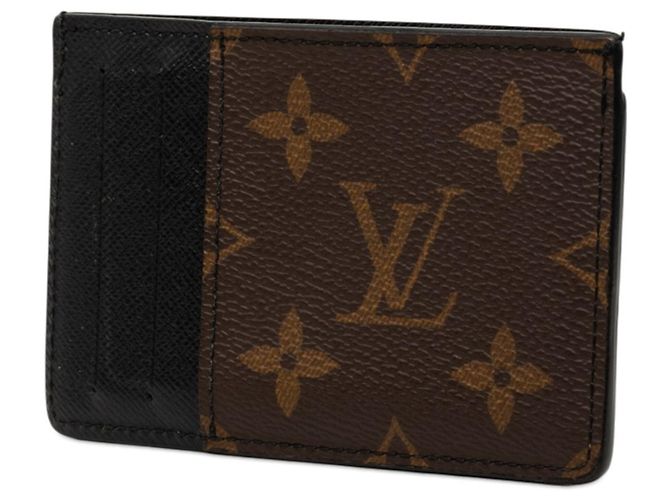 Louis Vuitton Monogram Macassar Card Holder Brown Black - view 2