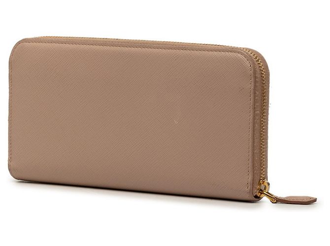 Prada Saffiano Rundum-Reißverschluss-Langgeldbörse Beige - Ansicht 2