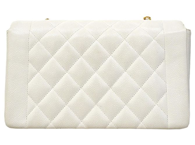 Borsa a tracolla Chanel Diana in pelle di vitello bianca Bianco - vista 14