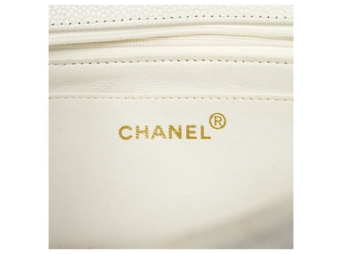 Borsa a tracolla Chanel Diana in pelle di vitello bianca Bianco - vista 5