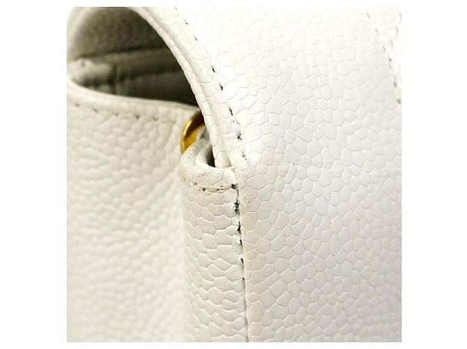 Borsa a tracolla Chanel Diana in pelle di vitello bianca Bianco - vista 7