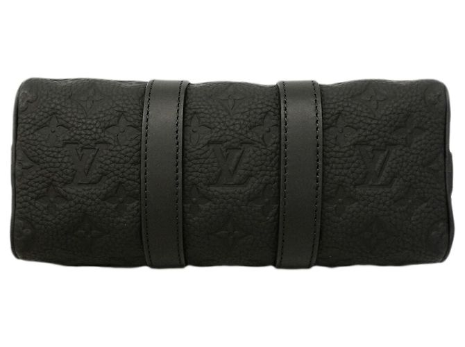 Borsa Louis Vuitton Keepall Bandoulière 25 Nero - vista 3