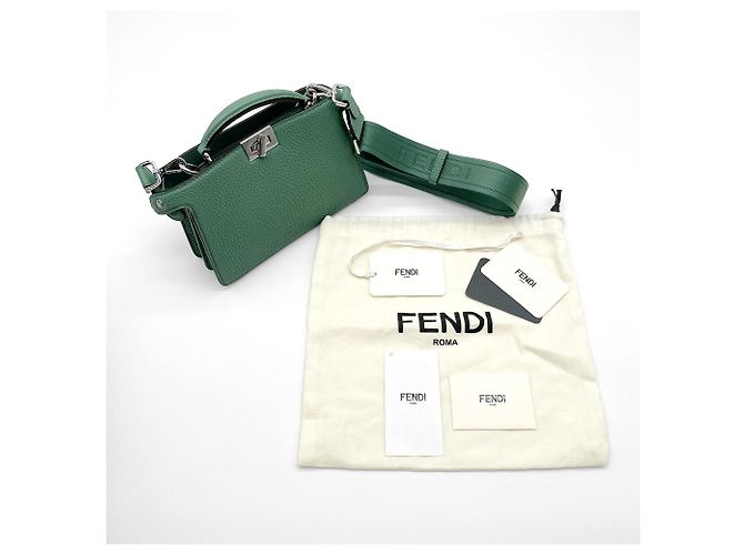 Borsa a Spalla Fendi Peekaboo I.U Verde - vista 12