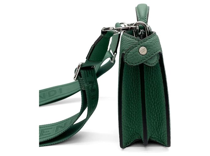 Borsa a Spalla Fendi Peekaboo I.U Verde - vista 4