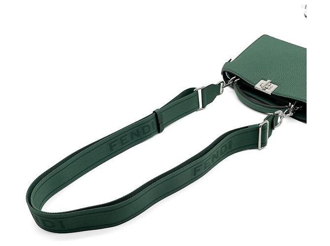Borsa a Spalla Fendi Peekaboo I.U Verde - vista 6