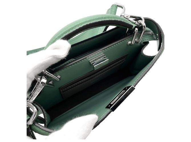 Borsa a Spalla Fendi Peekaboo I.U Verde - vista 7