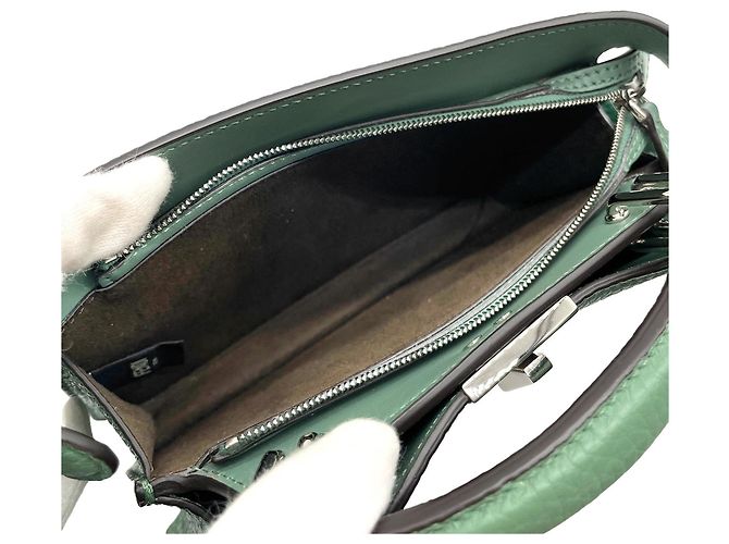 Borsa a Spalla Fendi Peekaboo I.U Verde - vista 8