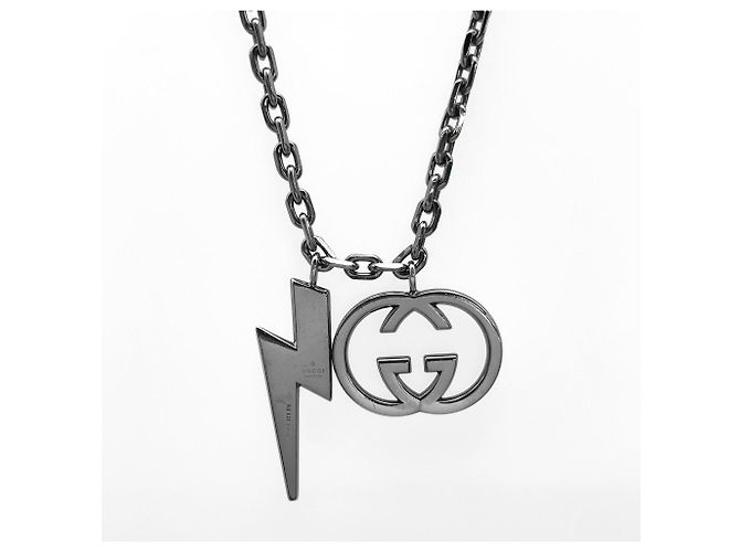 Collana GUCCI con logo Interlocking GG in argento - vista 3