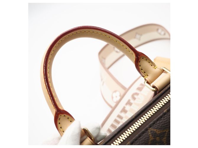 Borsa Louis Vuitton Monogram Speedy Bandoulière 20 Marrone Beige - vista 11