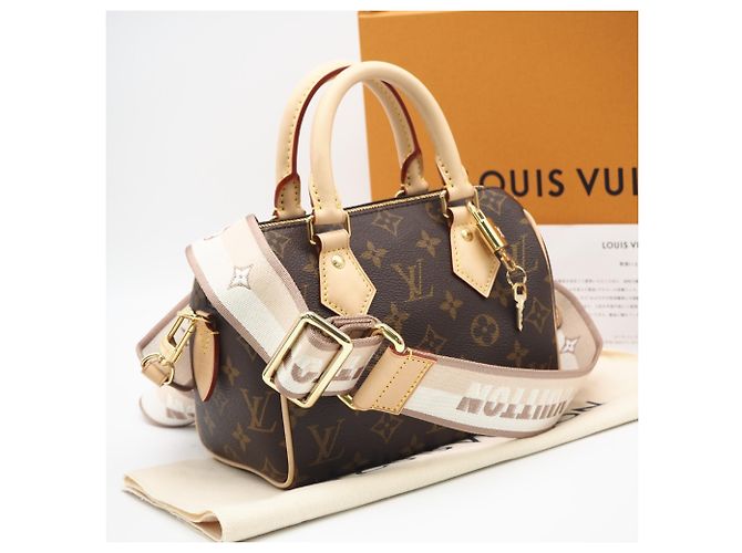Borsa Louis Vuitton Monogram Speedy Bandoulière 20 Marrone Beige - vista 2