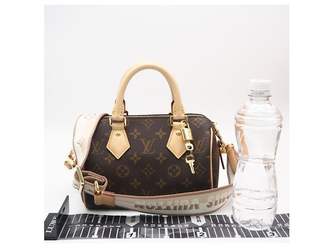 Borsa Louis Vuitton Monogram Speedy Bandoulière 20 Marrone Beige - vista 3