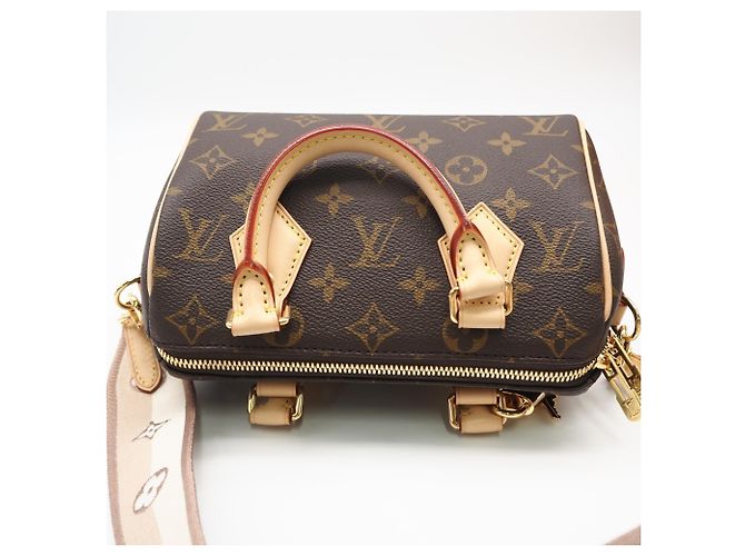 Borsa Louis Vuitton Monogram Speedy Bandoulière 20 Marrone Beige - vista 6