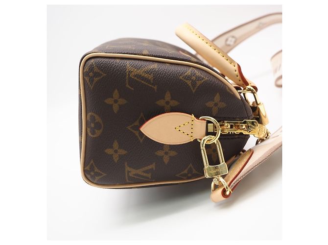 Borsa Louis Vuitton Monogram Speedy Bandoulière 20 Marrone Beige - vista 8