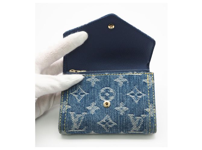 Cartera tríptico Louis Vuitton Monogram Denim Azul - vista 10