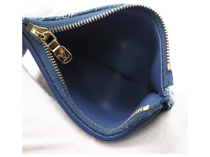 Cartera tríptico Louis Vuitton Monogram Denim Azul - vista 14