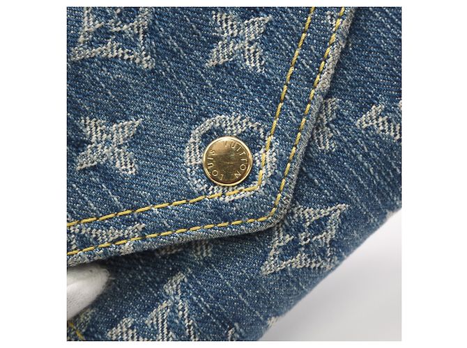Cartera tríptico Louis Vuitton Monogram Denim Azul - vista 9