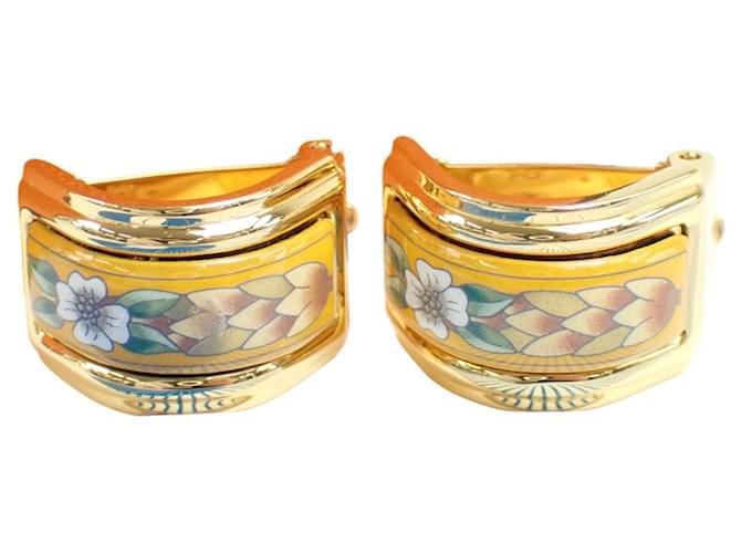 Hermès Orecchini a clip placcati oro Hermes D'oro - vista 4