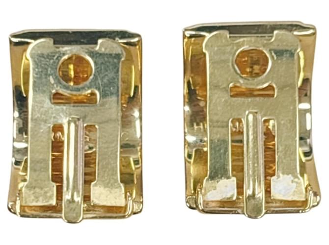 Hermès Orecchini a clip placcati oro Hermes D'oro - vista 5
