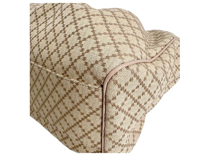 Gucci Diamante Canvas Sukey Tote Bag Braun Weiß Beige - Ansicht 5