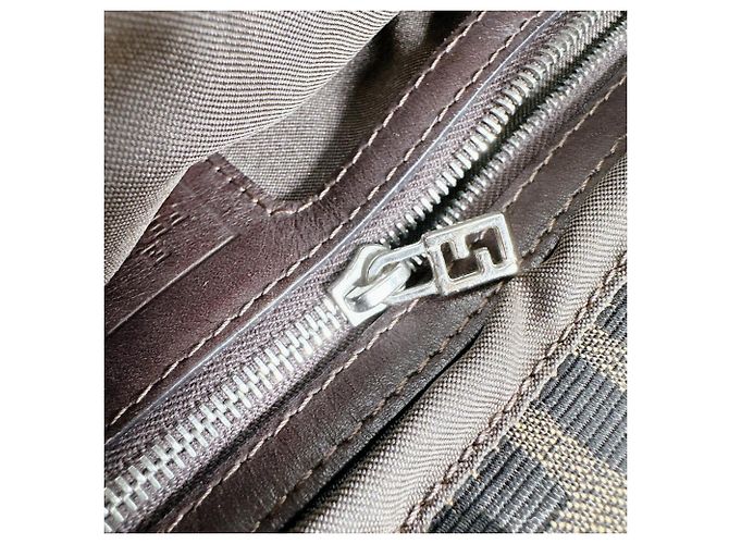 Borsa a Spalla Fendi Zucca Canvas Marrone - vista 15