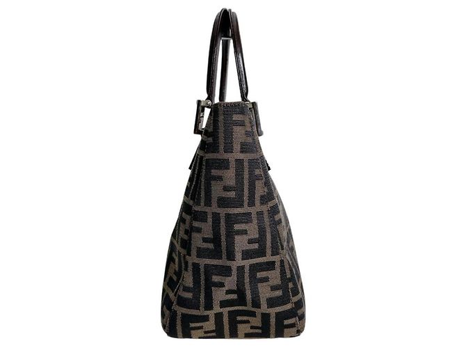 Borsa a Spalla Fendi Zucca Canvas Marrone - vista 3