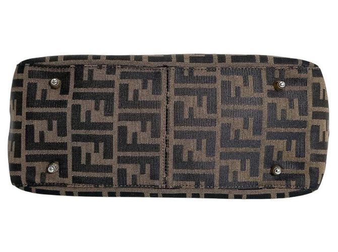 Borsa a Spalla Fendi Zucca Canvas Marrone - vista 4