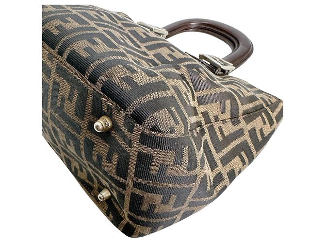 Borsa a Spalla Fendi Zucca Canvas Marrone - vista 5