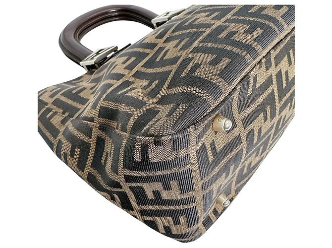 Borsa a Spalla Fendi Zucca Canvas Marrone - vista 6