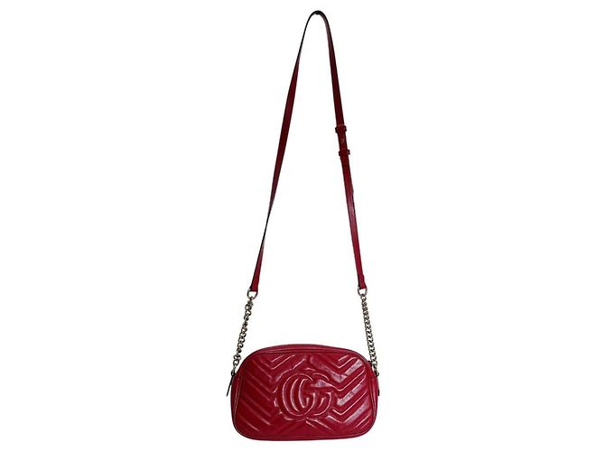 Marmont Borsa a tracolla in pelle rossa Gucci Rosso - vista 2