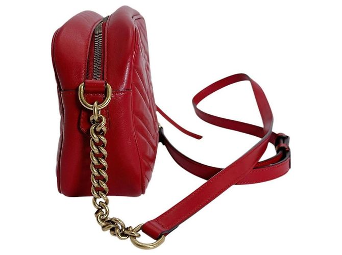 Marmont Borsa a tracolla in pelle rossa Gucci Rosso - vista 3