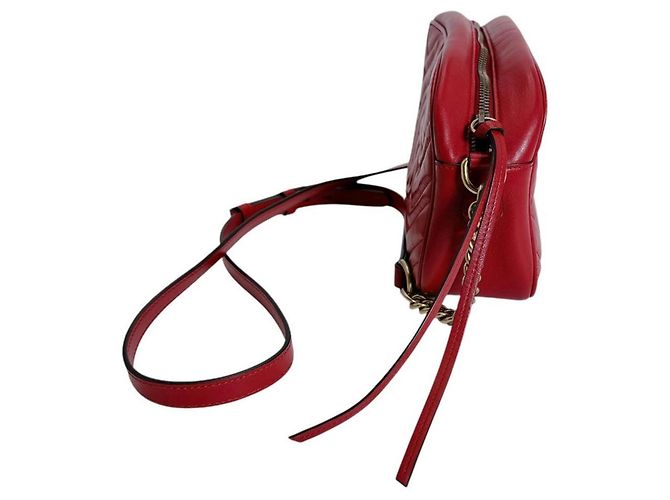 Marmont Borsa a tracolla in pelle rossa Gucci Rosso - vista 4