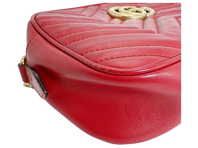Marmont Borsa a tracolla in pelle rossa Gucci Rosso - vista 6