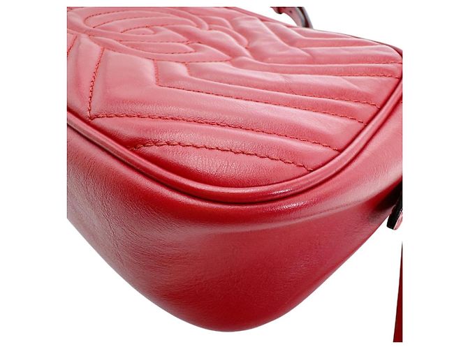 Marmont Borsa a tracolla in pelle rossa Gucci Rosso - vista 7