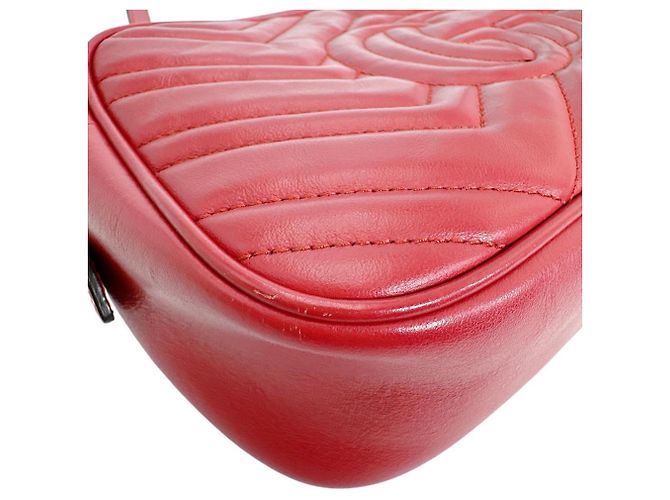 Marmont Borsa a tracolla in pelle rossa Gucci Rosso - vista 8