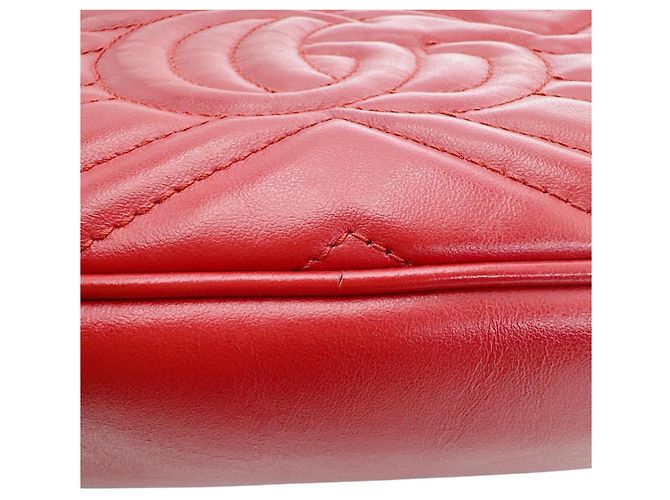 Marmont Borsa a tracolla in pelle rossa Gucci Rosso - vista 9