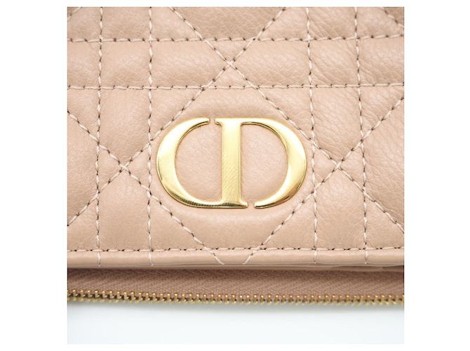 Cartera de doble pliegue rosa beige Christian Dior - vista 10