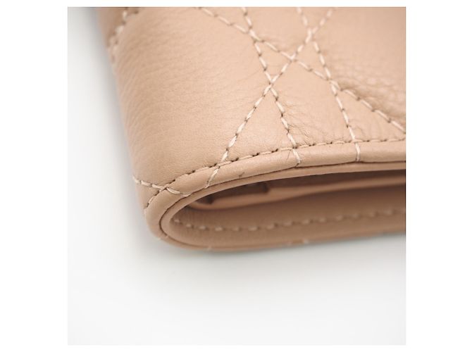 Cartera de doble pliegue rosa beige Christian Dior - vista 11