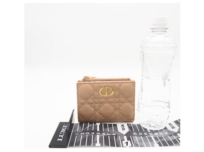 Cartera de doble pliegue rosa beige Christian Dior - vista 3