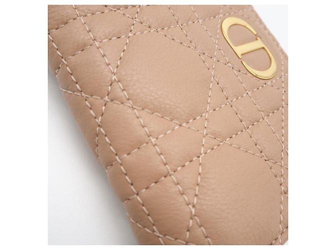 Cartera de doble pliegue rosa beige Christian Dior - vista 4